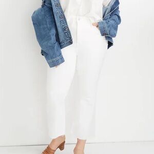 Madewell Petite Cali Demi-Boot Jeans in Pure White: Raw-Hem Edition